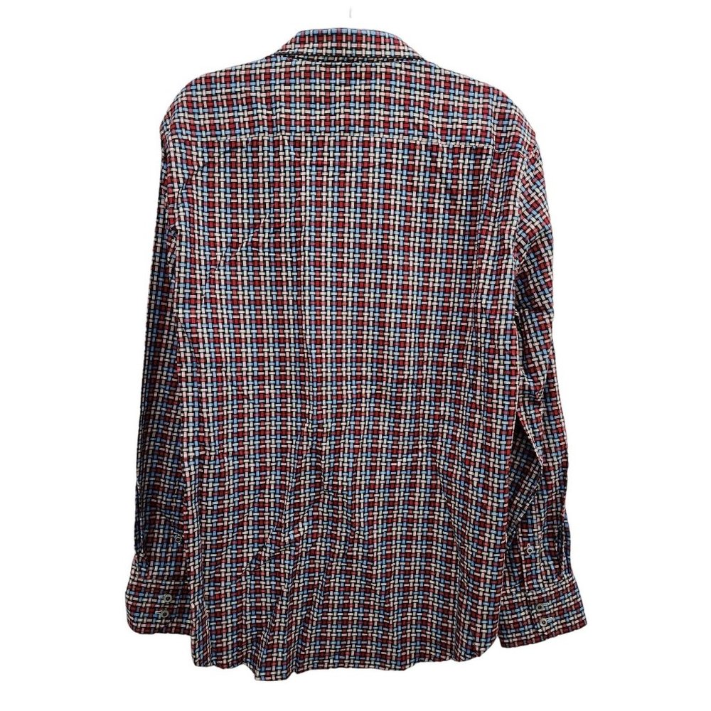 Robert Graham NWT Plaid Shirt XL Red Blue Gingham Longsleeve Button Extra Large - Picture 3 of 4
